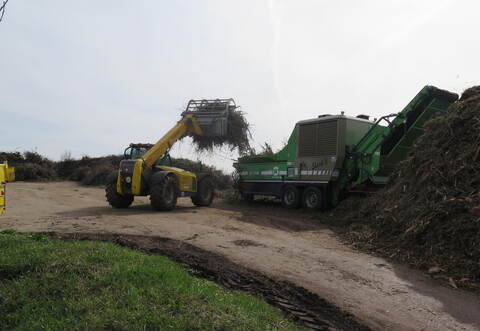 Der Häckselplatz in Lomersheim.