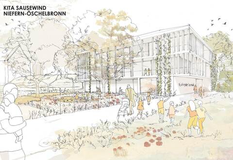 Dickster Brocken im Etat: Dieses Jahr beginnt der Neubau des dreistöckigen Kindergartens in Niefern-Vorort. Bis zum Start im Jahr 2027 muss die Gemeinde 12,5 Millionen Euro investieren.