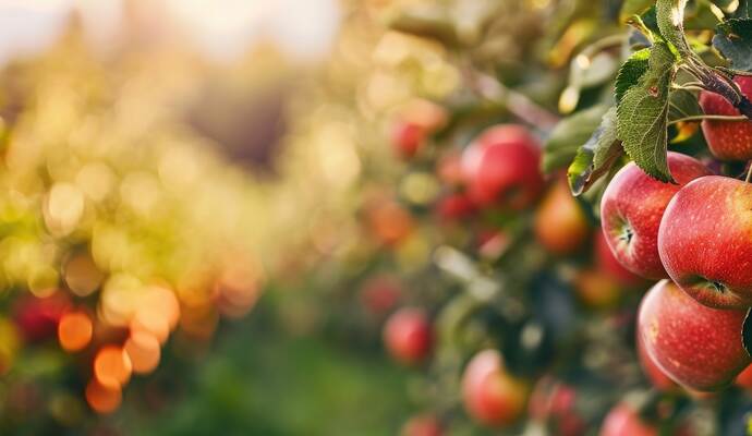 Einfach abgesägt und mitgenommen haben noch unbekannte Diebe Apfelbäume von einer Streuobstwiese in Ottenhausen. large ripe apples clusters hanging heap on a tree branch in an intense apple orchard. with copy space image. Place for adding te
