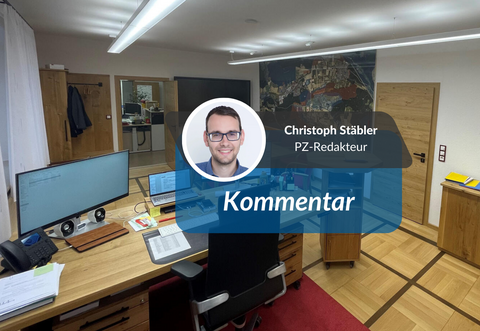 "Die berühmten goldenen Wasserhähne sucht man hier vergeblich", kommentiert PZ-Redakteur Christoph Stäbler die Büro-Affäre um Maulbronns Bürgermeister Aaron Treut.