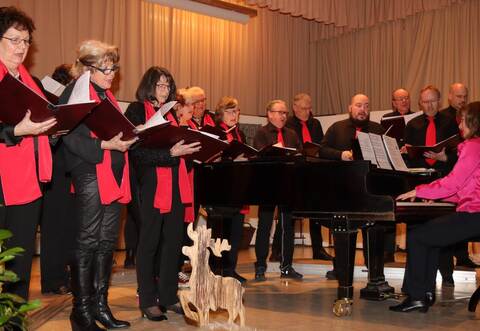 Ein Fest der Stimmen und Melodien: Der Gesangverein Freundschaft Unterreichenbach unter der Leitung von Zusana Schneider am Klavier, sorgt mit modernen Stücken für Begeisterung.