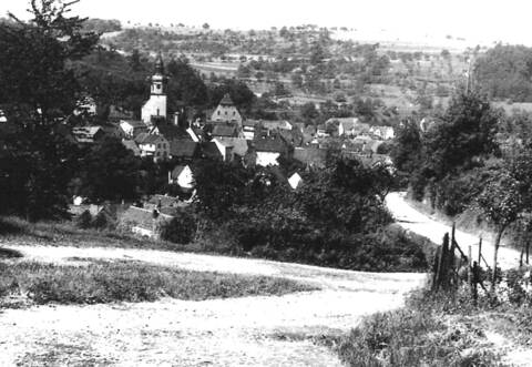 Einen ähnlichen Anblick hatten die französischen Soldaten, als sie 1945 vom Eisinger Weg aus auf Ersingen vorrückten.