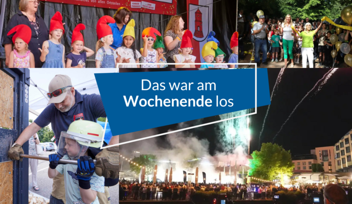 Das Wochenende hatte so einige Highlights zu bieten: unter anderem das Jubiläumsfest in Neuenbürg (oben links), das Burgfest in Steinegg (oben rechts), den Tag der Feuerwehr in Pforzheim (unten links) sowie Enz live in Pforzheim (unten rechts). Das Wochenende hatte so einige Highlights zu bieten: unter anderem das Jubiläumsfest in Neuenbürg (oben links), das Burgfest in Steinegg (oben rechts), den Tag der Feuerwehr in Pforzheim (unten links) sowie Enz live in Pforzheim (unten rechts).