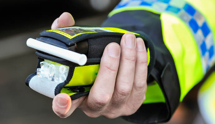 PSNI announce new powers to randomly stop drivers and perform drink driving breathalyser tests, Northern Ireland.