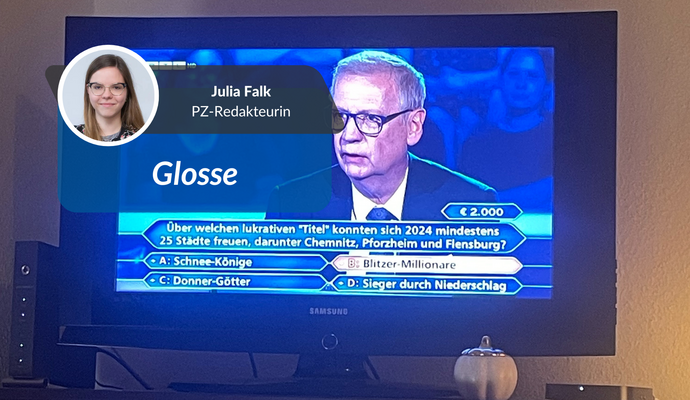 Ob Günther Jauch schon einmal in Pforzheim war? Sein Wohnort Potsdam gefällt ihm dann vermutlich doch besser. Teil seiner Sendung "Wer wird Millionär?" war die Goldstadt am Montag trotzdem. Ob Günther Jauch schon einmal in Pforzheim war? Sein Wohnort Potsdam gefällt ihm dann vermutlich doch besser. Teil seiner Sendung "Wer wird Millionär?" war die Goldstadt am Montag trotzdem.