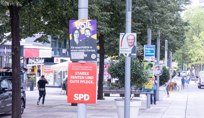 So sah es im Januar 2025 in der Pforzheimer Fußgängerzone aus. Der Grund: die Bundestagswahl.