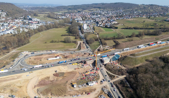 Bauarbeiten BAB8 Pforzheim Ost