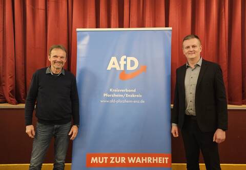 Alexsei Zimmer (rechts) tritt bei den Landtagswahlen 2026 an. Michael Baitinger ist Ersatzkandidat.