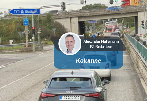 So soll es 2026 wieder bei Pforzheim-Ost aussehen: Links ab geht es zur A8. Nur ist dann baubedingt viel weniger B10 übrig.