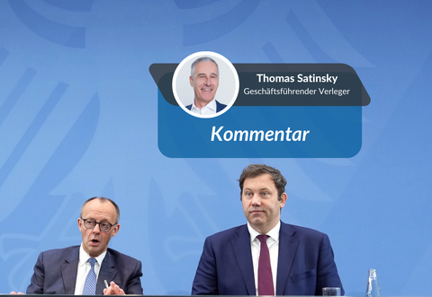 Thomas Satinsky über den Sozialstaat, Kanzler Friedrich Merz (links) und Lars Klingbeil, Bundesminister der Finanzen.