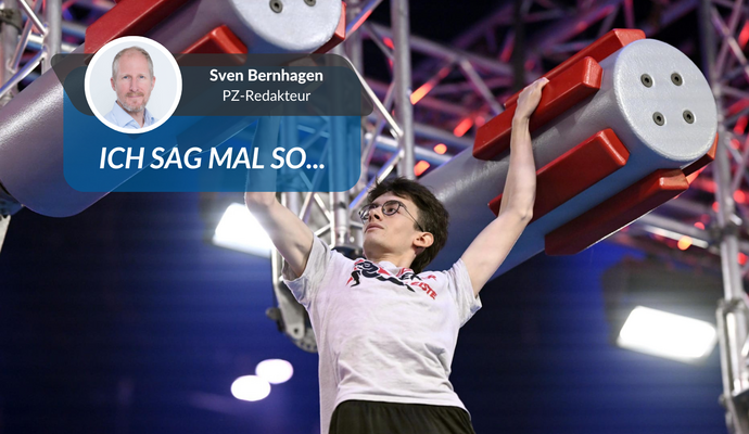 Die Hindernisse konnten ihn nicht abwerfen – aber am Ende stoppte ihn die Uhr: Ninja-Sportler Fabian Scheipner.