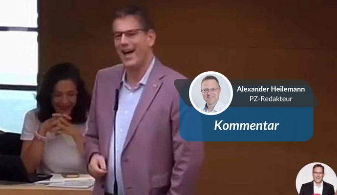 Farbenfroh schlagfertig: Schweickerts Tiktok-Video über seinen lila Anzug hat bis jetzt fast eine Million Zuschauer.