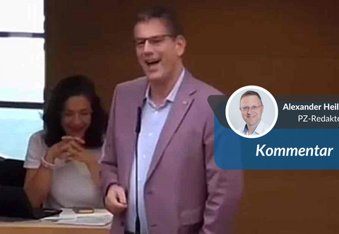 Farbenfroh schlagfertig: Schweickerts Tiktok-Video über seinen lila Anzug hat bis jetzt fast eine Million Zuschauer.