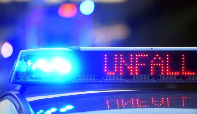 Polizei sichert Unfallstelle