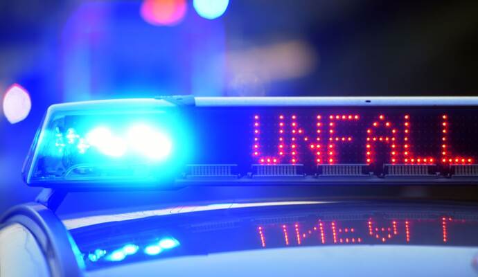 Polizei sichert Unfallstelle