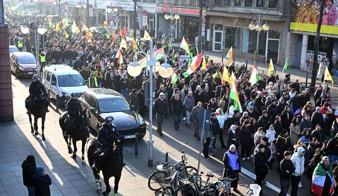 Kurden-Demonstration in Mannheim