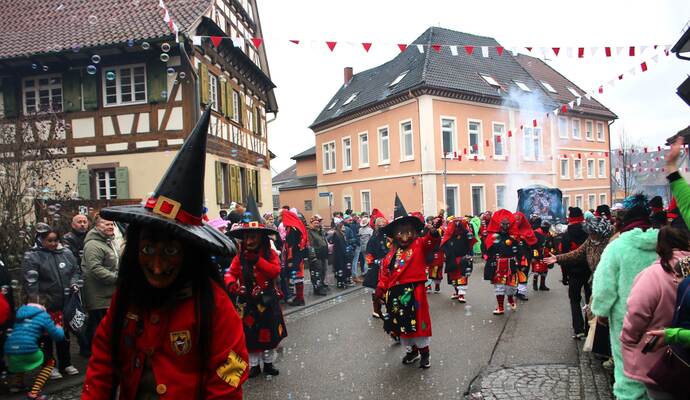 75 Gruppen haben beim Umzug in Singen das feiernde Narrenvolk begeistert.