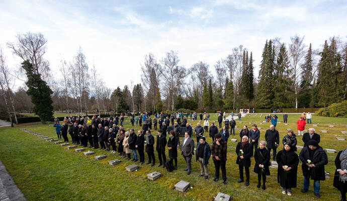 Gedenken Hauptfriedhof Bombenangriff