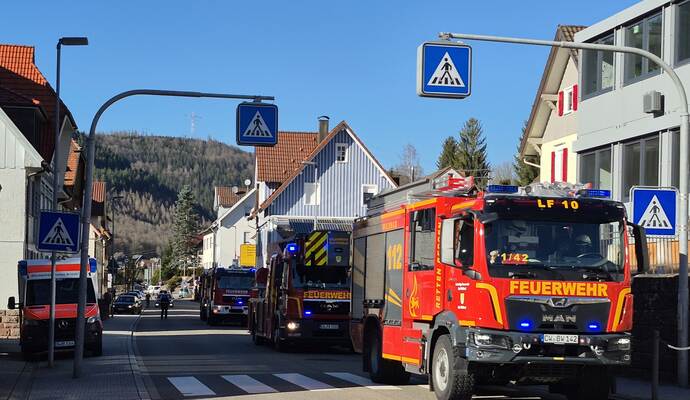 Fahrzeuge aus Calmbach, Bad Wildbad und Höfen waren im Einsatz.