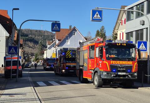 Fahrzeuge aus Calmbach, Bad Wildbad und Höfen waren im Einsatz.