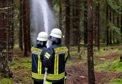 Grenzüberschreitende Waldbrandübung