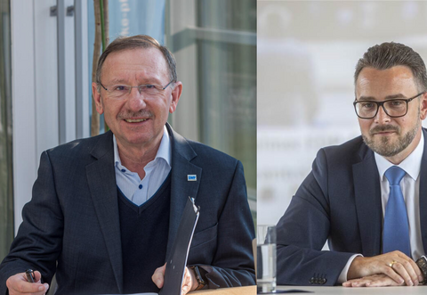 Herbert Marquard (links) und Aufsichtsratsvorsitzender, Oberbürgermeister Peter Boch (rechts), möchten sich beide nicht zu dem Thema äußern.