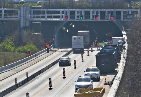 Engelbergtunnel Richtung Karlsruhe einspurig befahrbar