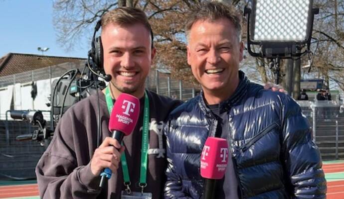 Kurz vor seinem 58. Geburtstag war Oliver Forster kürzlich erstmals mit Sohn John für MagentaSport im Einsatz.