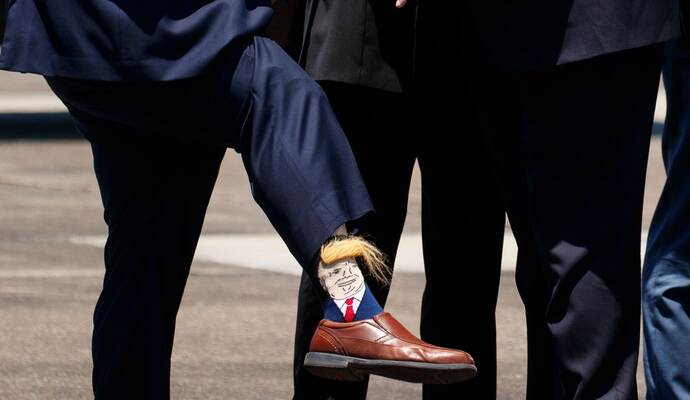 Socken mit dem Bildnis von US-Präsident Donald Trump