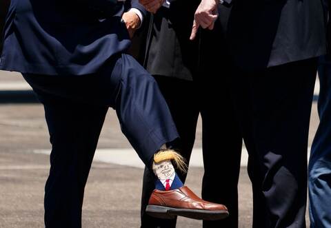 Socken mit dem Bildnis von US-Präsident Donald Trump