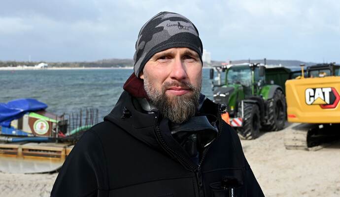 Wal an der Ostseeküste gestrandet