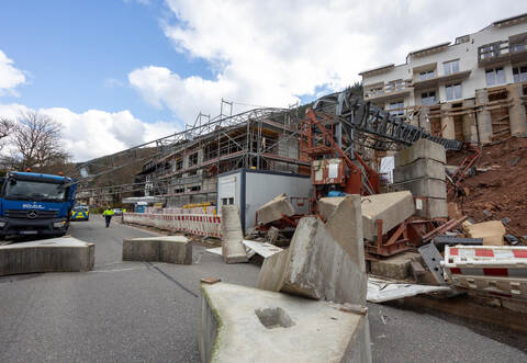 Wildbad Baukran Umgestürzt