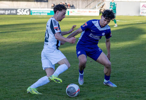 Nach der intensiven Partie gegen Aalen trifft Nöttingen (rechts Matej Mijic) nun auf Neckarsulm.