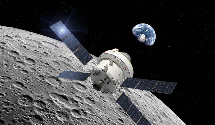 Das zylindrische Europäische Servicemodul (ESM) ist das Kraftwerk des OrionRaumschiffs und versorgt die Kapsel mit Strom, Antrieb, Temperaturregelung sowie Luft und Wasser.