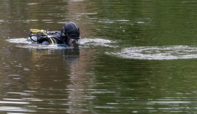 Suche der Polizei im Reinickendorfer Breitkopfbecken