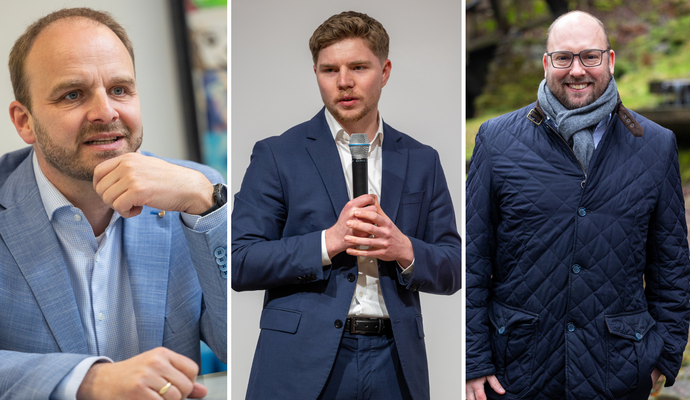 Andreas Renner (von links), Nico Gunzelmann und Carl Christian Hirsch sind bei den Koalitionsverhandlungen dabei.