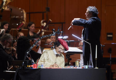 Sinfoniekonzert "Die Geburt der Filmmusik" Badische Philharmonie Pforzheim. Leitung: Daniel Inbal. Live-Zeichner: Ernesto Lucas.
