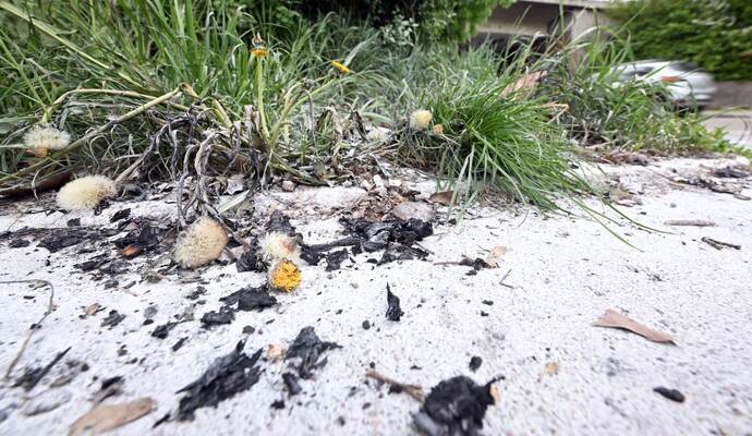 Brandspuren in Karlsruhe-Durlach