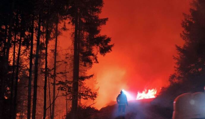Waldbrand im Kärntner Lesachtal