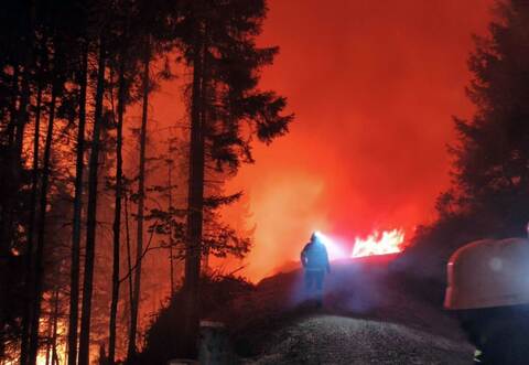 Waldbrand im Kärntner Lesachtal