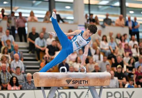 Durfte erstmals vor heimischem Publikum in der DTL ran: Straubenhardts Talent Zénó Csuka.