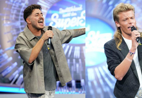 Evan Schuy (rechts) aus Königsbach-Stein und der Pforzheimer Dario Manna schaffen in der 22. Staffel unter die 30 Besten, müssen die Sendung in der sechsten Folge aber verlassen.