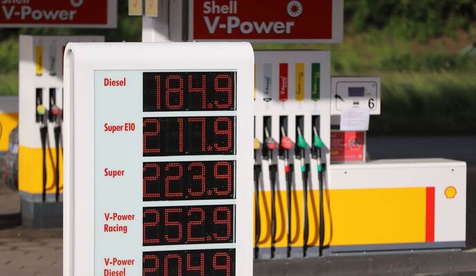 Dieselpreis an Autobahntankstelle