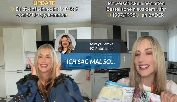 Die Influencerin Laura Simon freut sich auf ein besonderes Paket des Versandhaueses Bader.