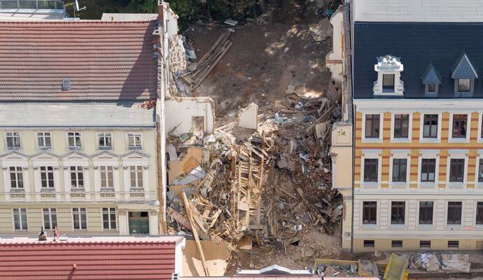 Nach dem Hauseinsturz in Görlitz