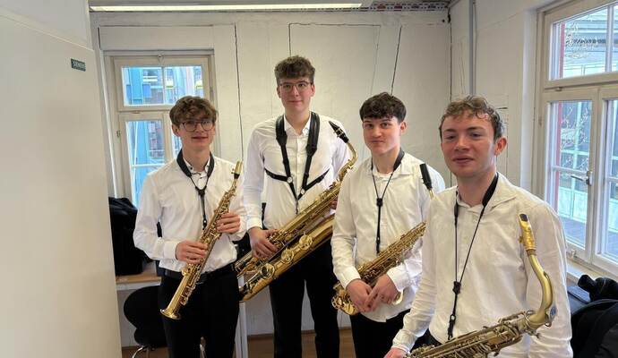 Der Hohenwarter Max Gindele, die Nagolder Luca Tober und Jari Aldinger sowie Nils Wagner aus Enzklösterle nahmen im Mai erfolgreich am Bundeswettbewerb „Jugend musiziert“ teil.