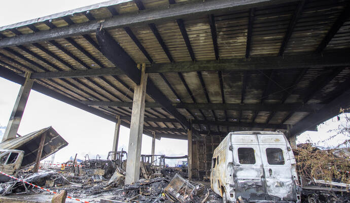 Brand Keltern Weiler Lagerhallen