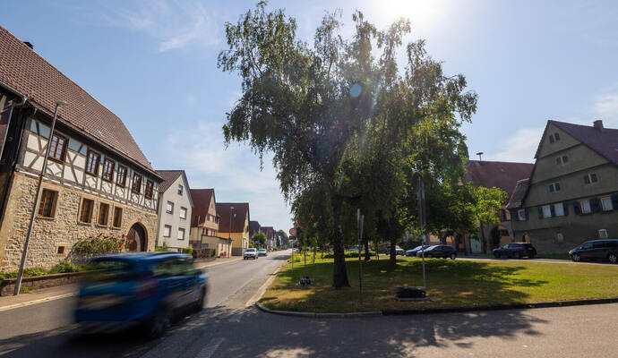 Am Anger in Bauschlott: Im Zug einer vollständigen Neukonzeption der Freiflächen in der Ortsmitte soll es zu millionenschweren Investitionen kommen.