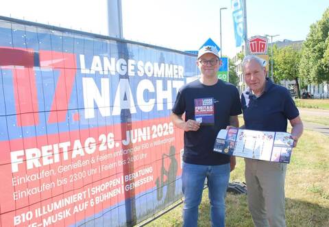 Auf vielfältige Begegnungen bei der Sommernacht in Wilferdingen freuen sich Cedrik Güldenstein (links) und Volker Tornow vom Organisationsteam.