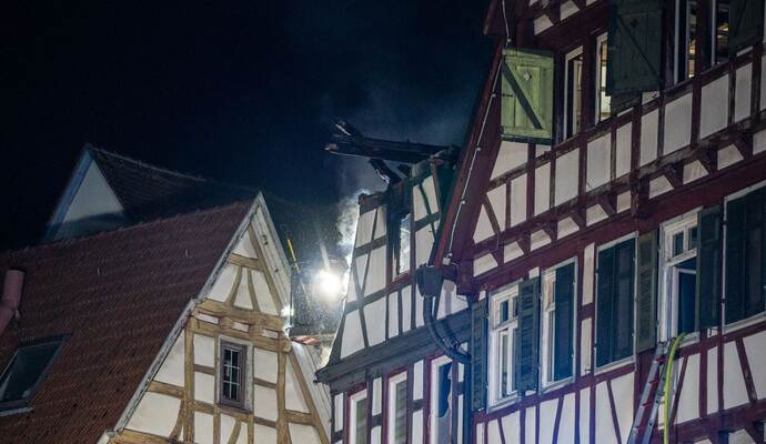 Brand in Altstadt von Leonberg
